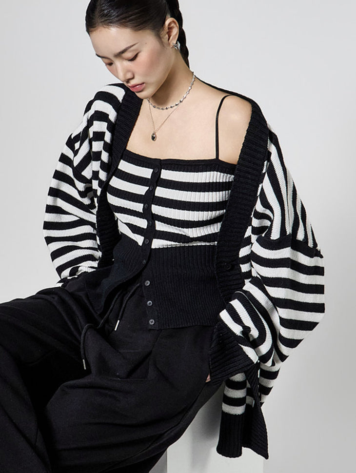 J3100 Sleeveless Set Cardigan