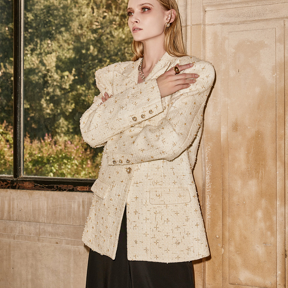 J9258 Tweed Beads Jacket