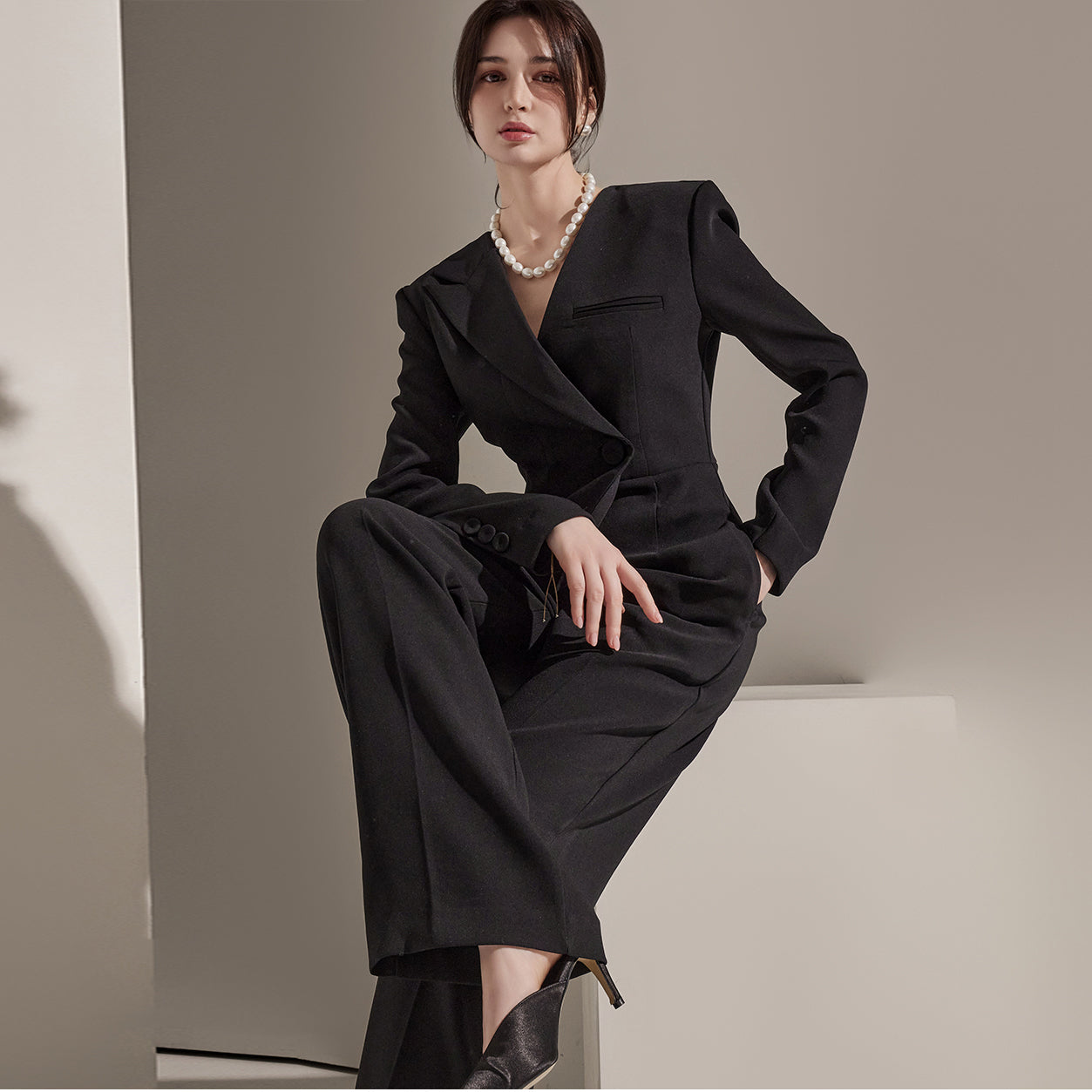 JS034 Unbalance Jacket Jumpsuit