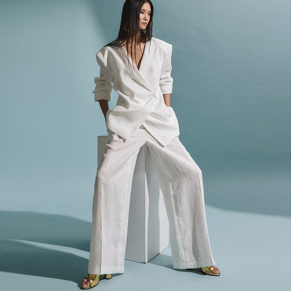 TP1886 Linen Jacket and Slacks Sets