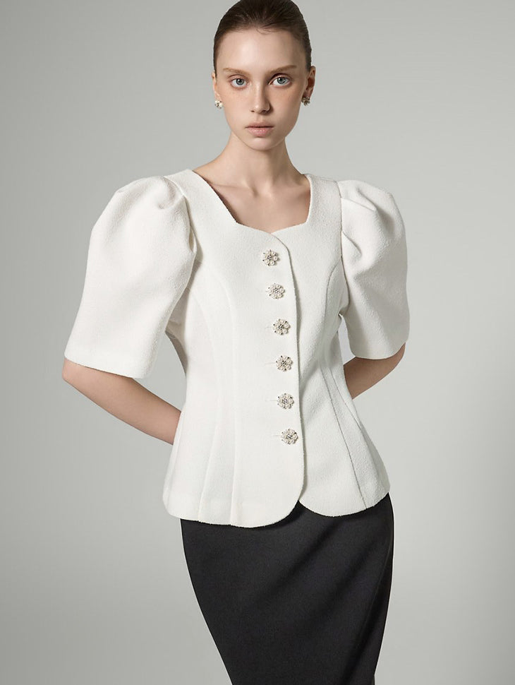 J3117 Button Puff Jacket