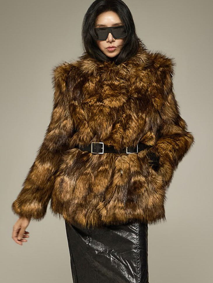 J3350 Mixed Color Fur Jacket