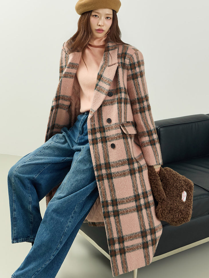 J3056 Check Long Coat