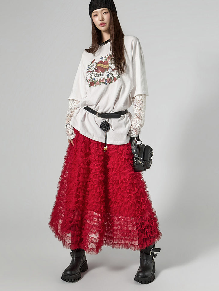 SK3166 Frill Tiered Skirt