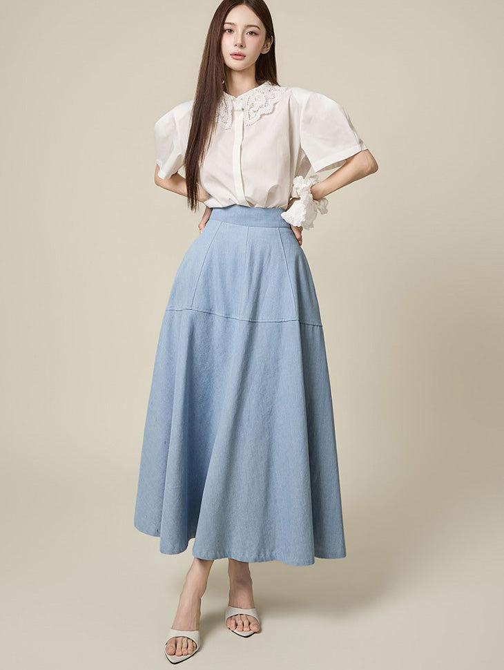 SK3230 Denim Flare Skirt