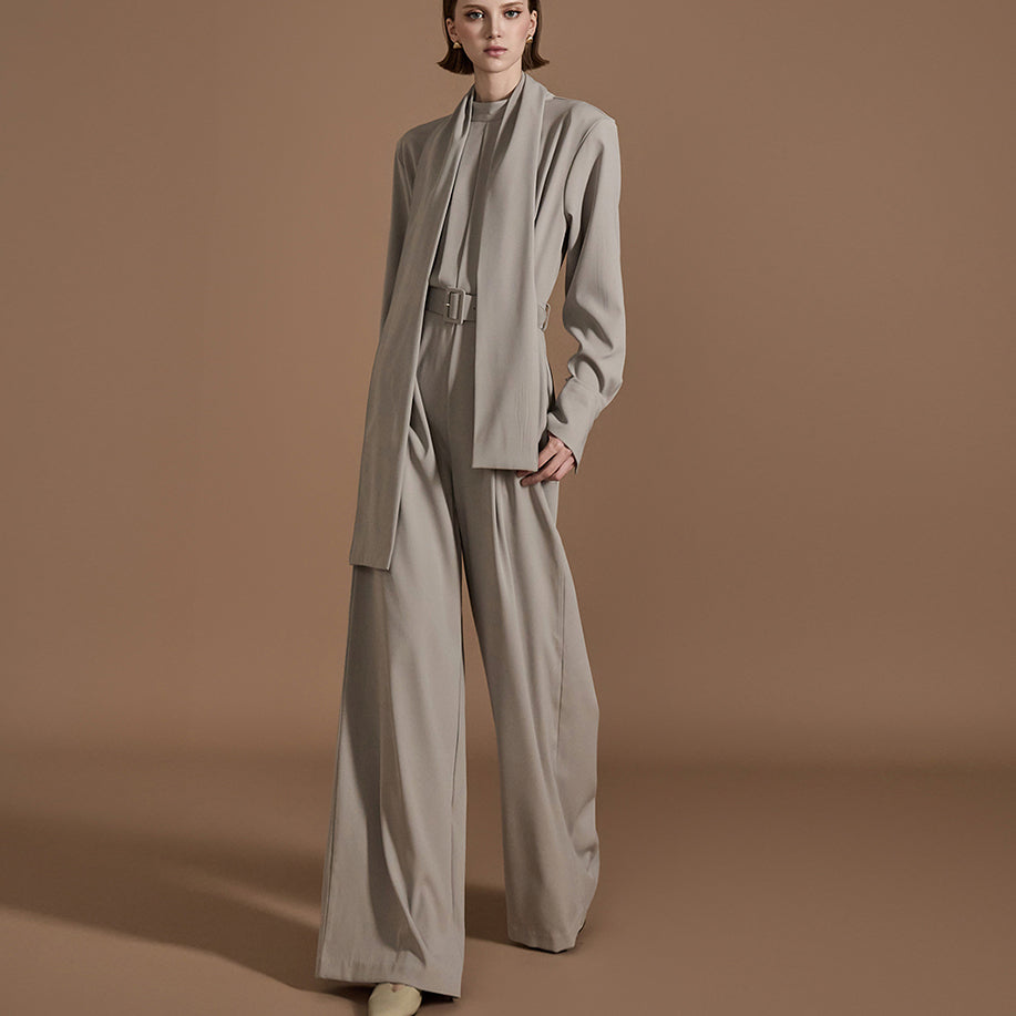 JS049 Pin tuck Jumpsuit With Belt