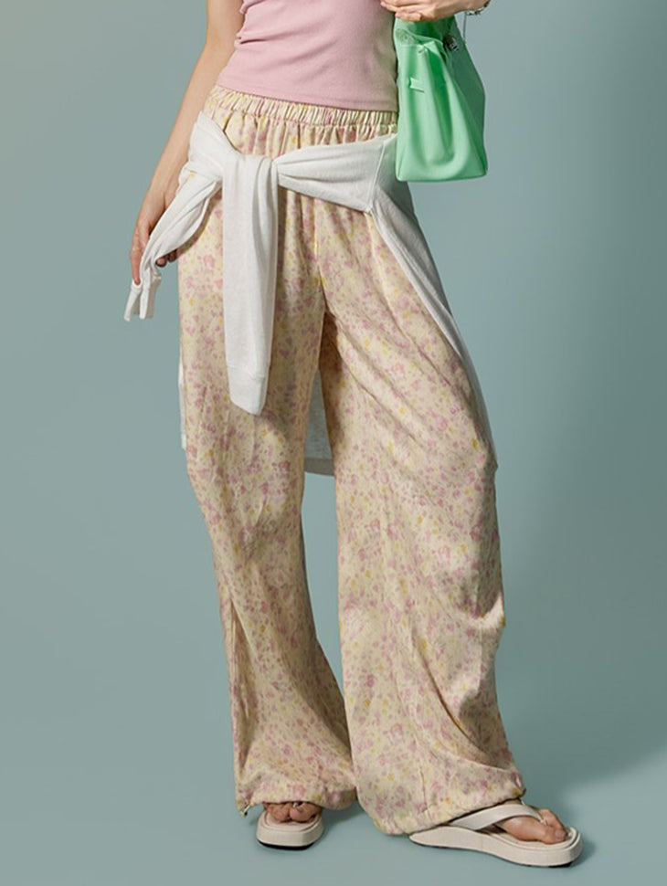 P3823 Flower Wide Pants