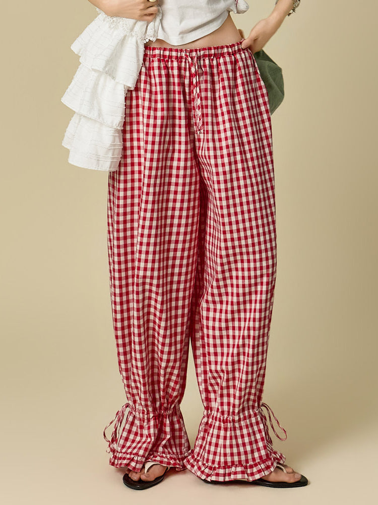 P3825 Check Frill Pants