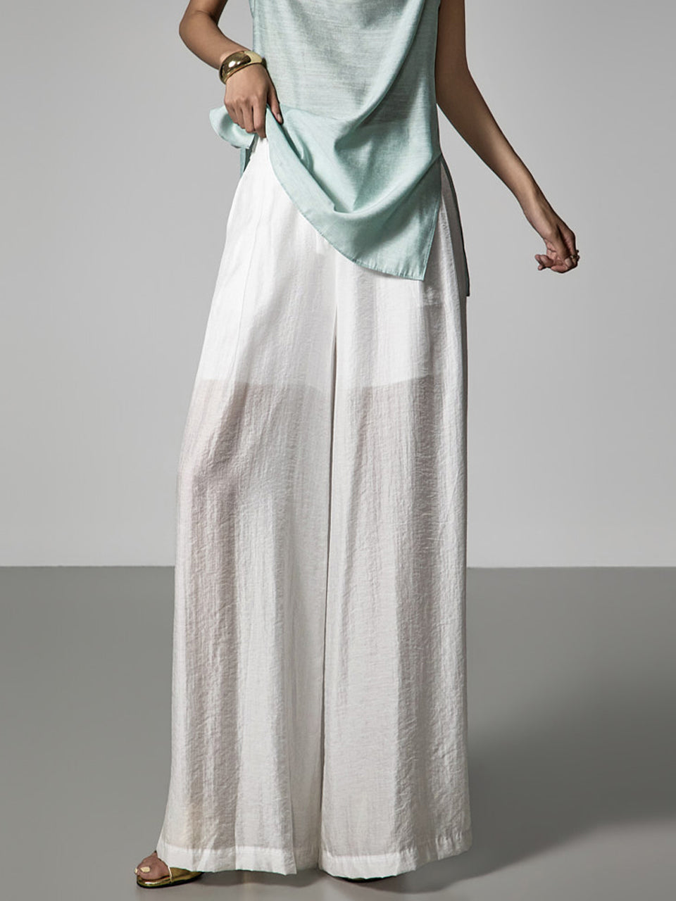 P3841 Sheer Wide Pants