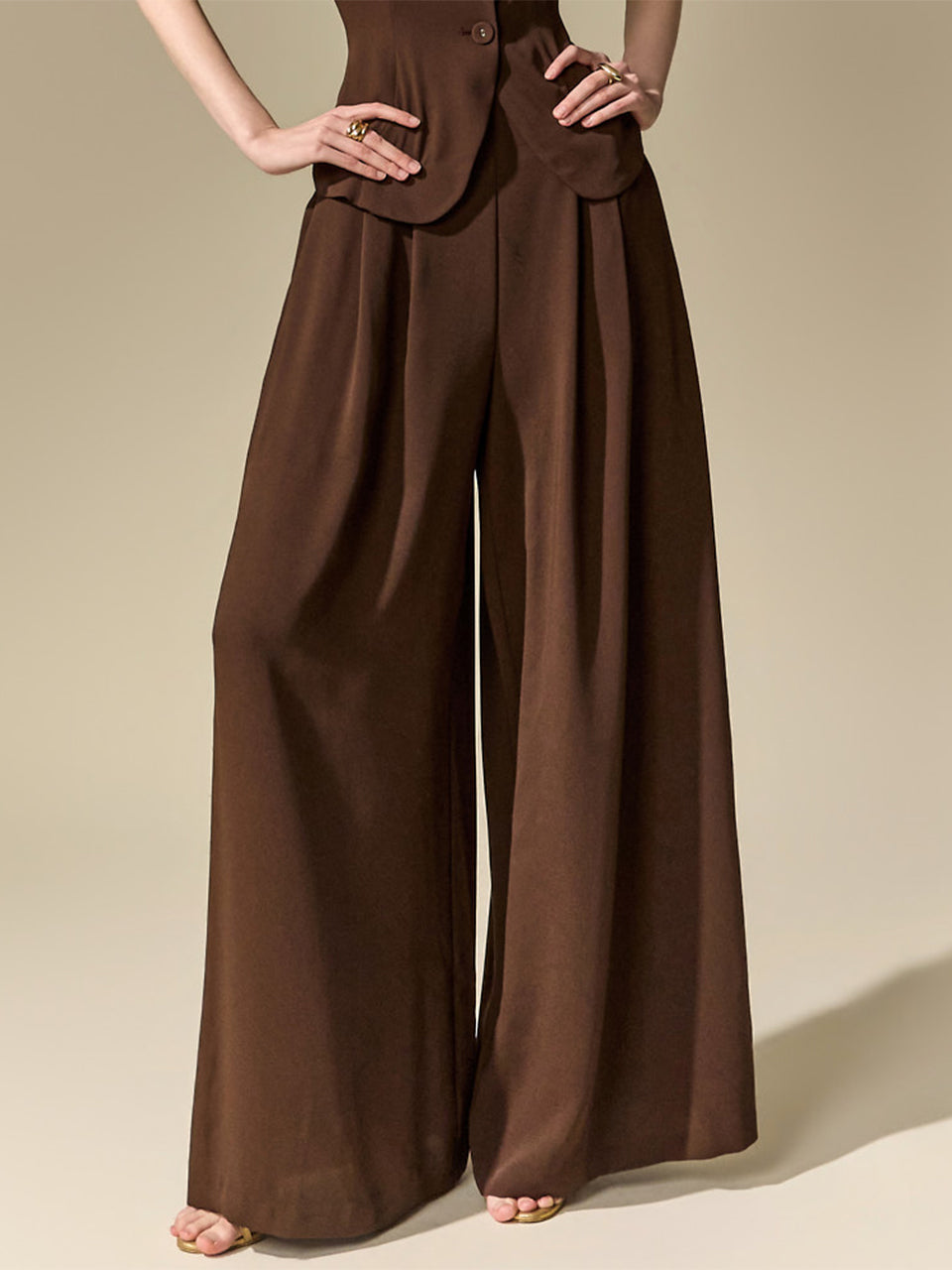 P3879 Wide Pintuck Slacks