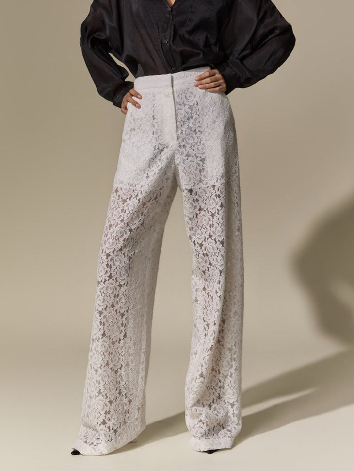 P3903 Lace Straight Pants