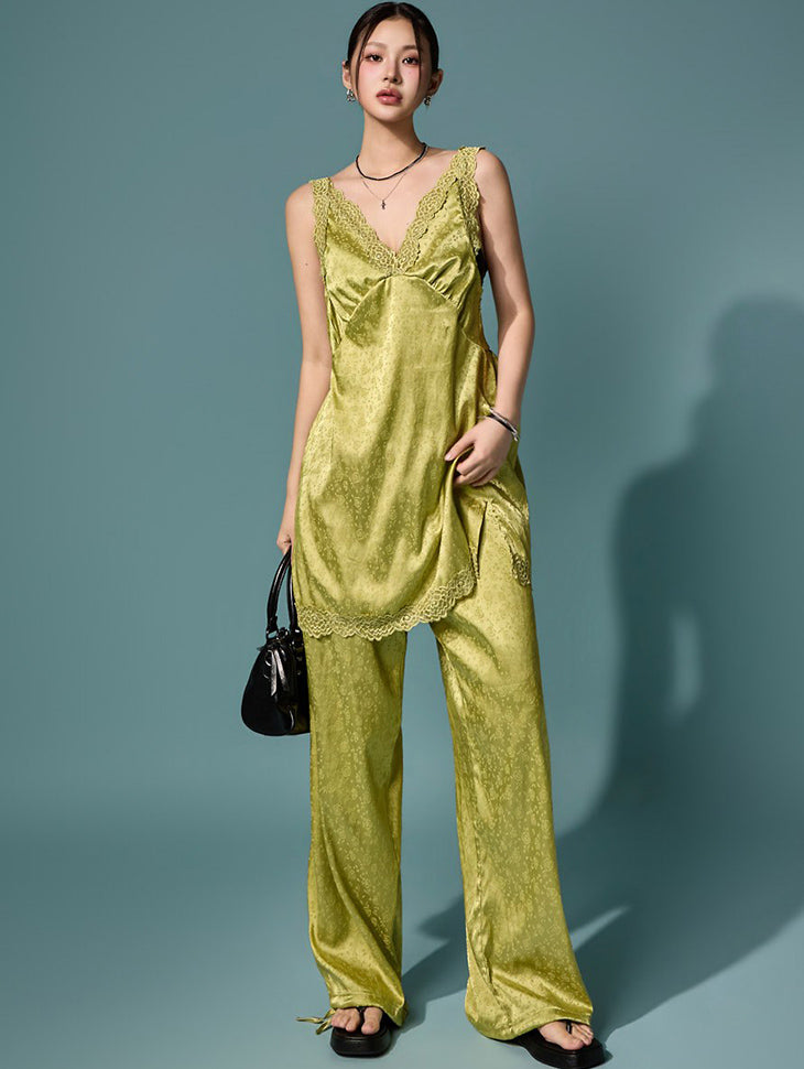 P3909 Satin Rose Pants