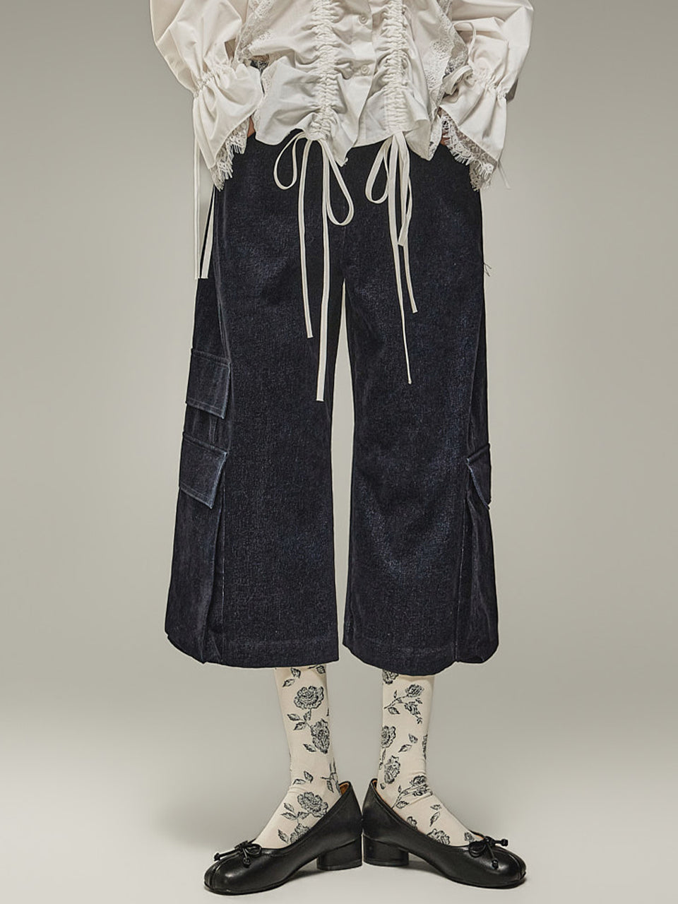 P3968 Velvet Denim Pants