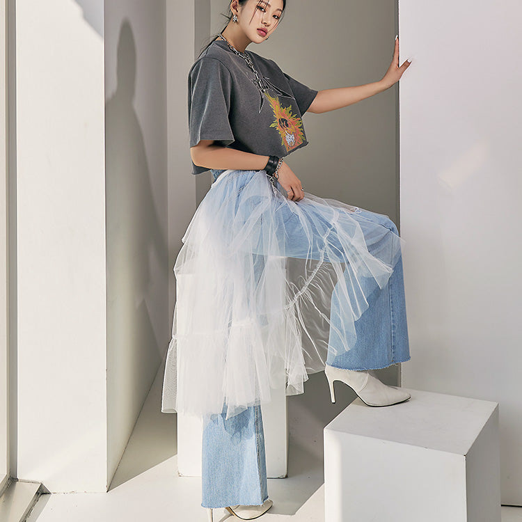 PJ450 Semi Wide Jeans (Tulle removable)