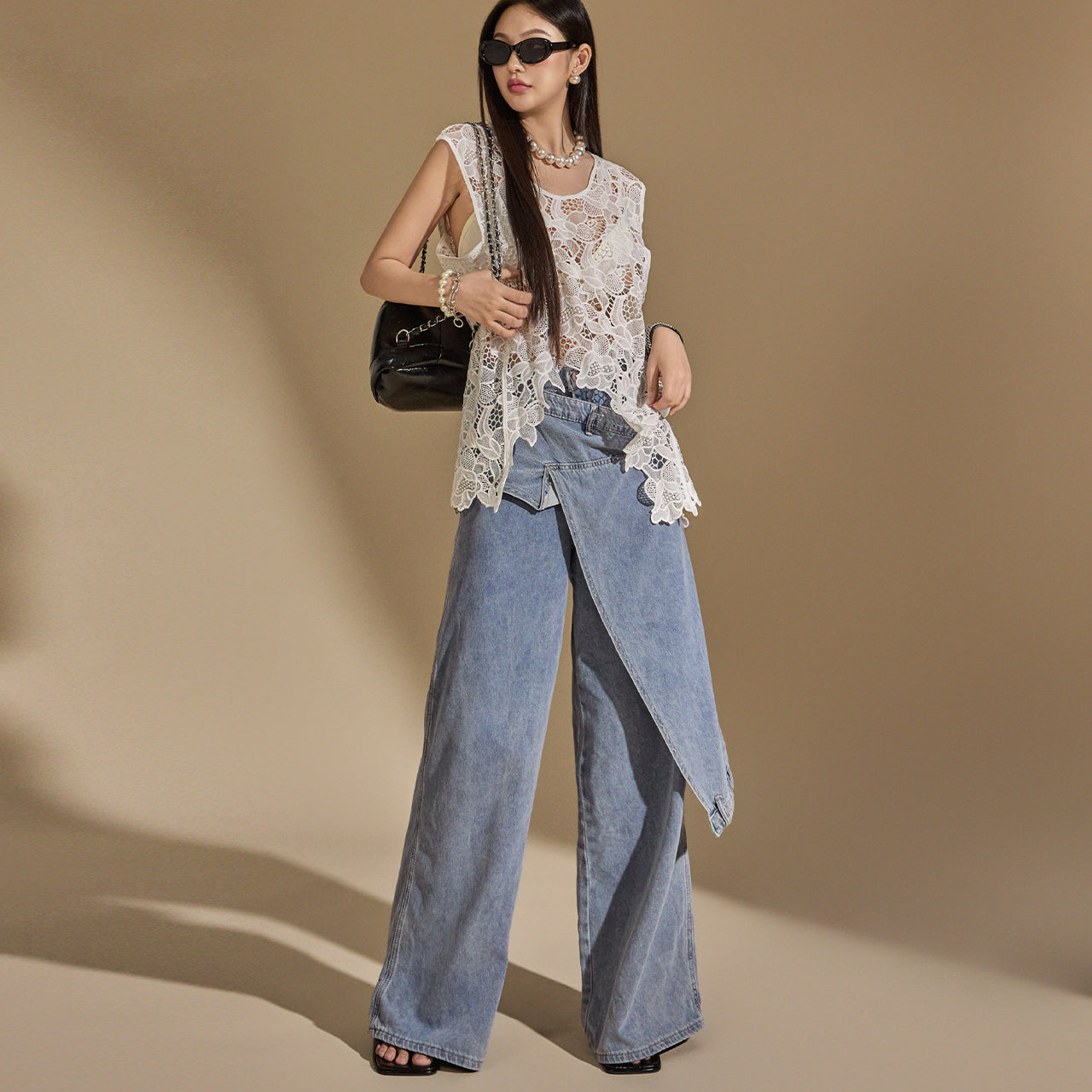PJ523 Wrap Wide Jeans