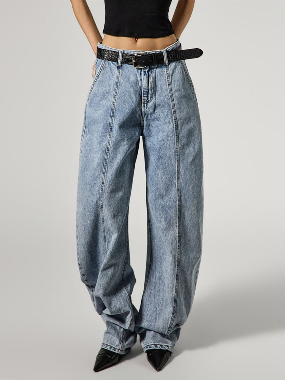 PJ634 Balloon Wide Jeans