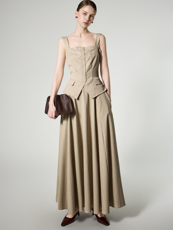 D9597 Corset Line Flare Dress