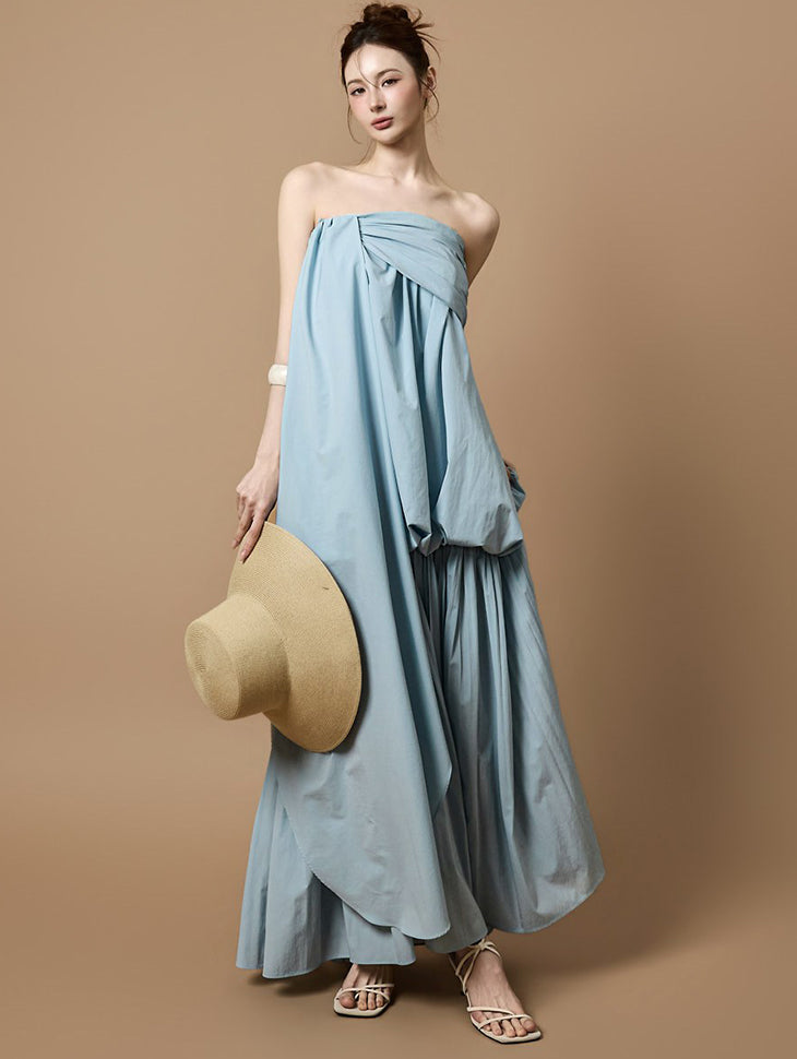 D9613 Drape Volume Layered Dress