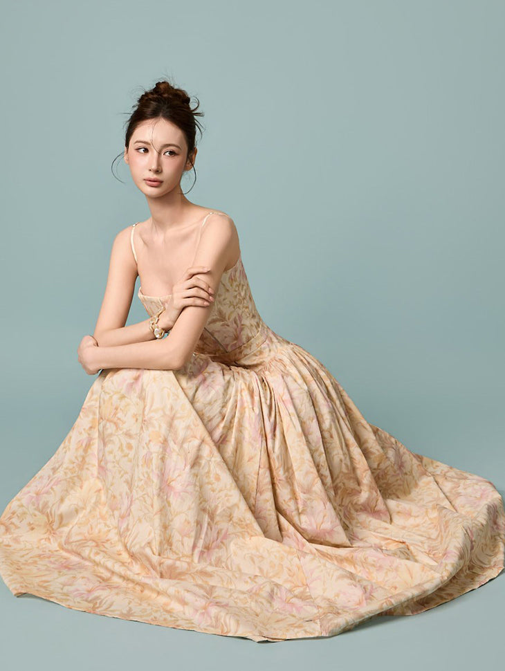 D5550 Floral Bustier Dress