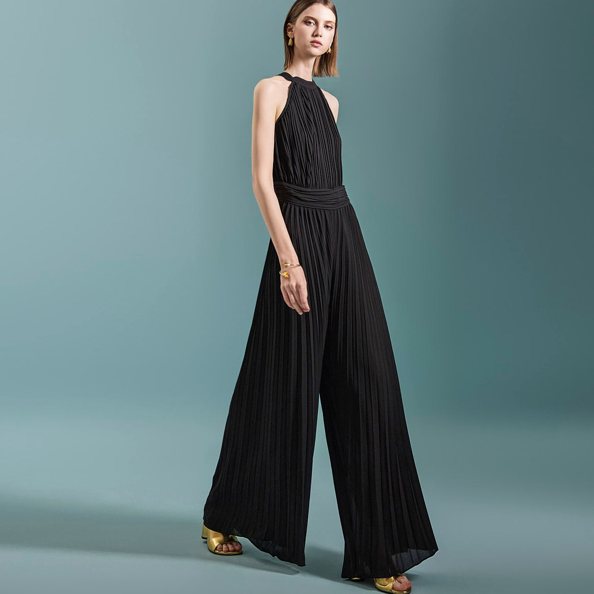 JS039 Pleated Jumpsuit