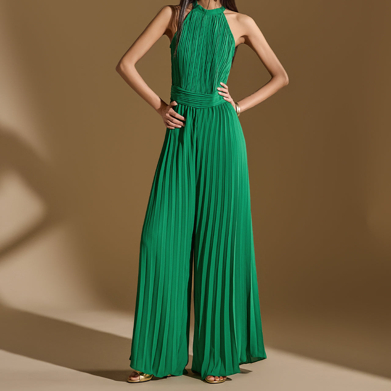JS039 Pleated Jumpsuit