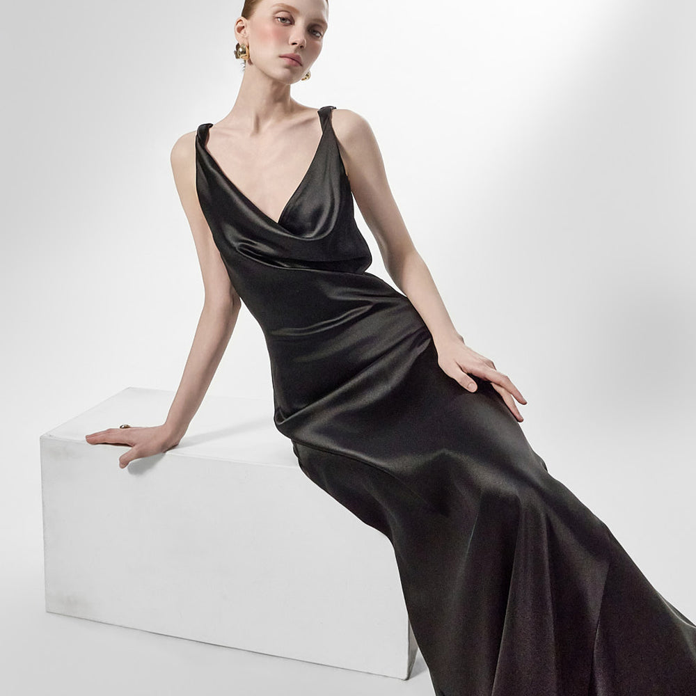 D9591 Off-Shoulder Slim Maxi Dress