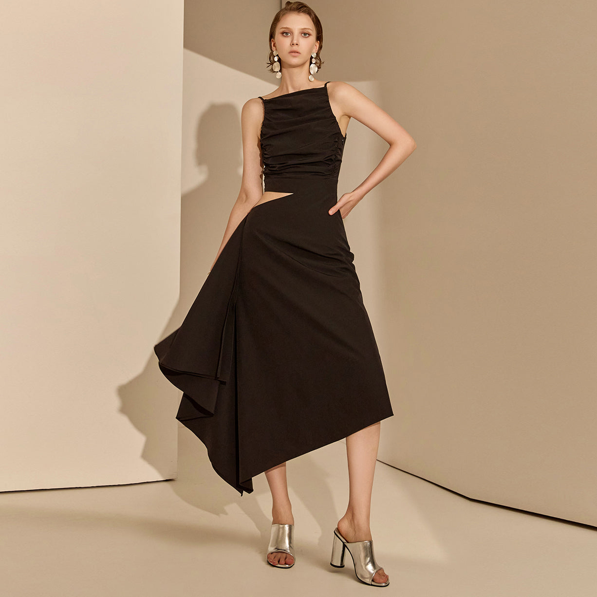 D9447 Cut-out Asymmetrical Dress