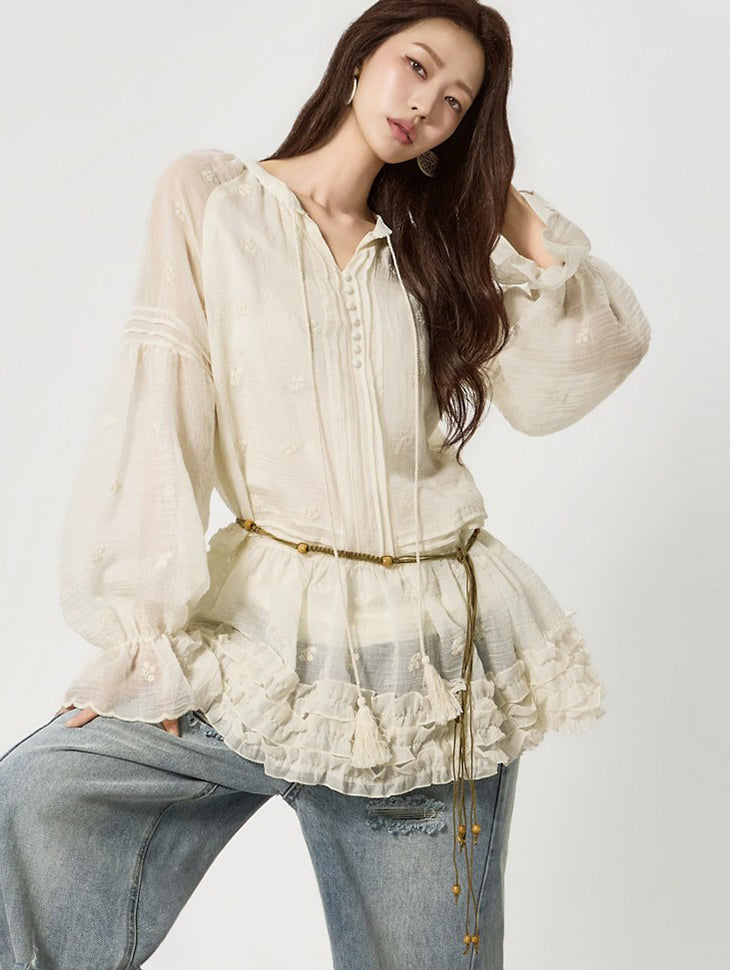 D5486 Linen Dress with Belt