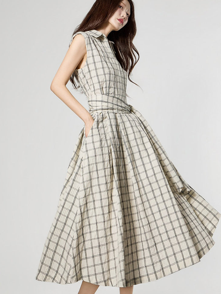 D5505 Strap Set Check Dress