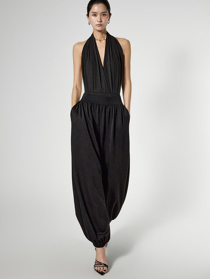 D5533 Drape Halter Two-Piece