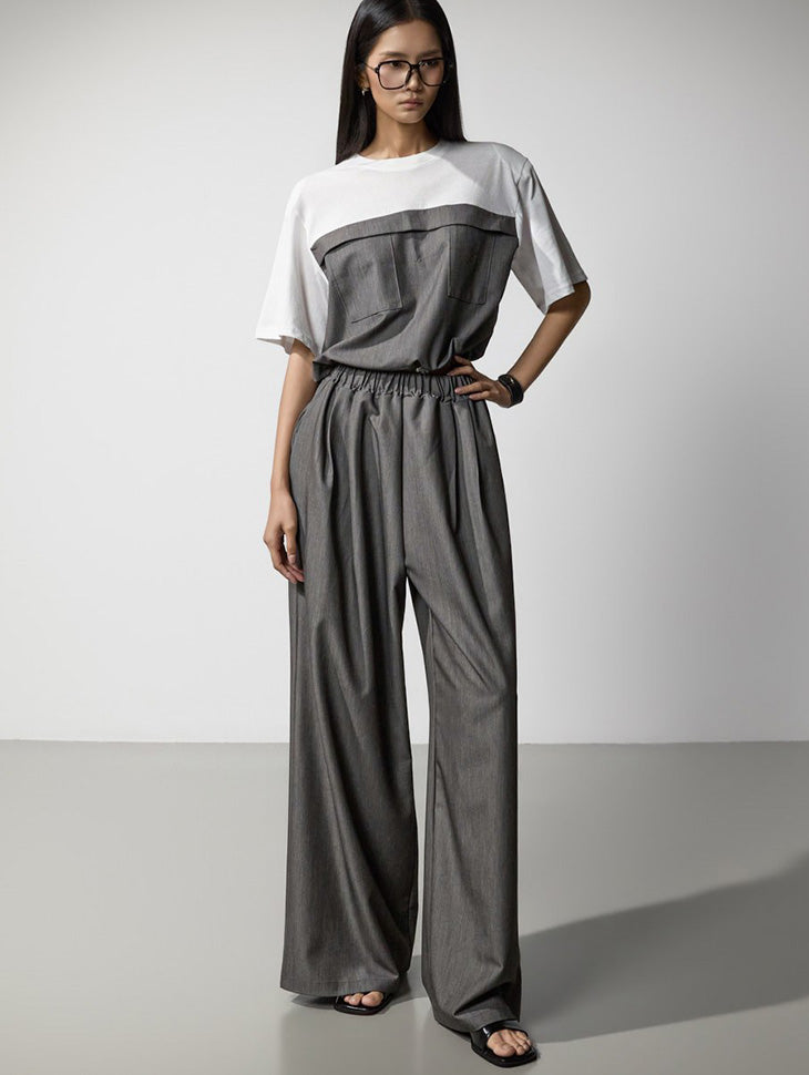 D5657 Contrast Half Top Two-Piece