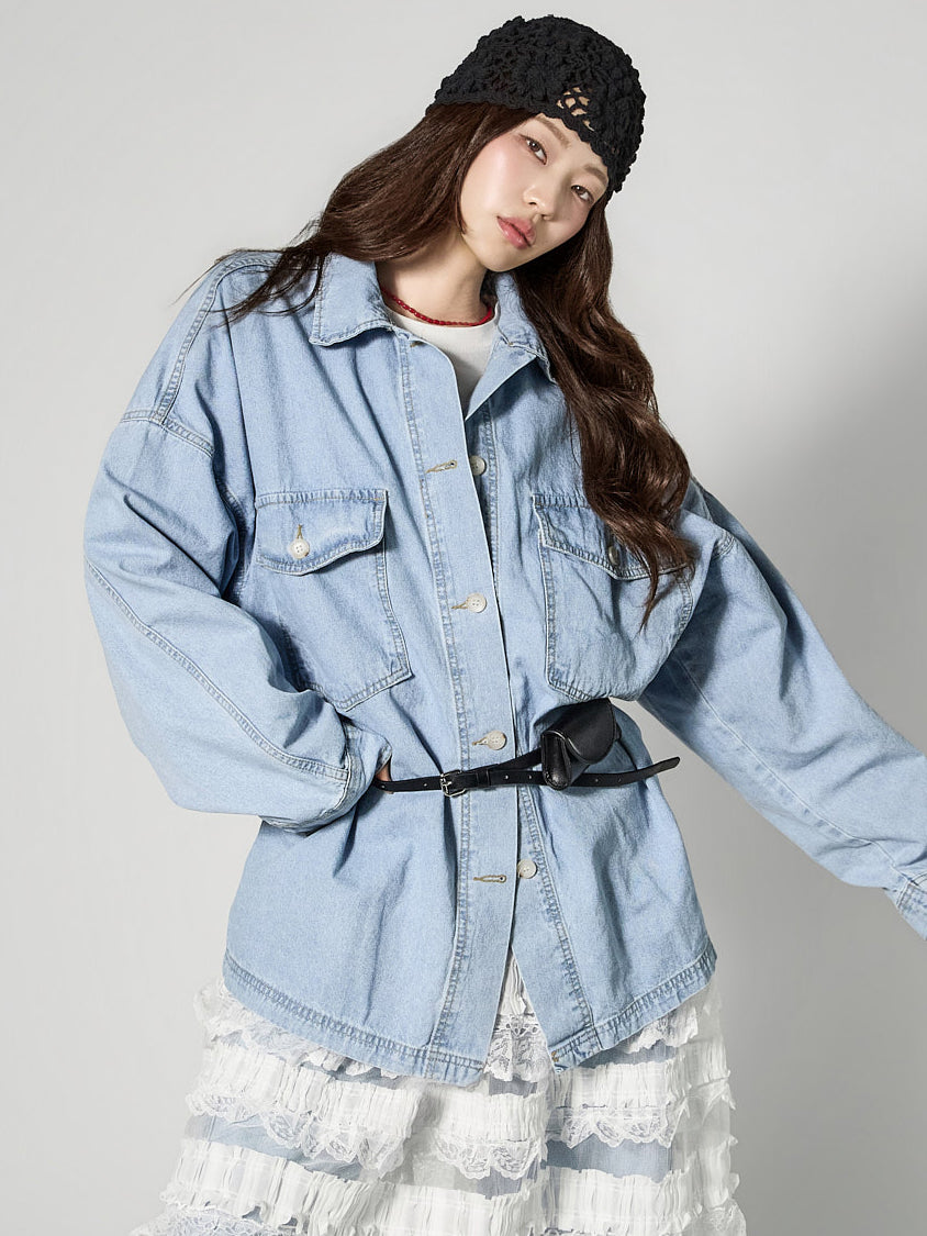 S847 Wide Denim Shirts