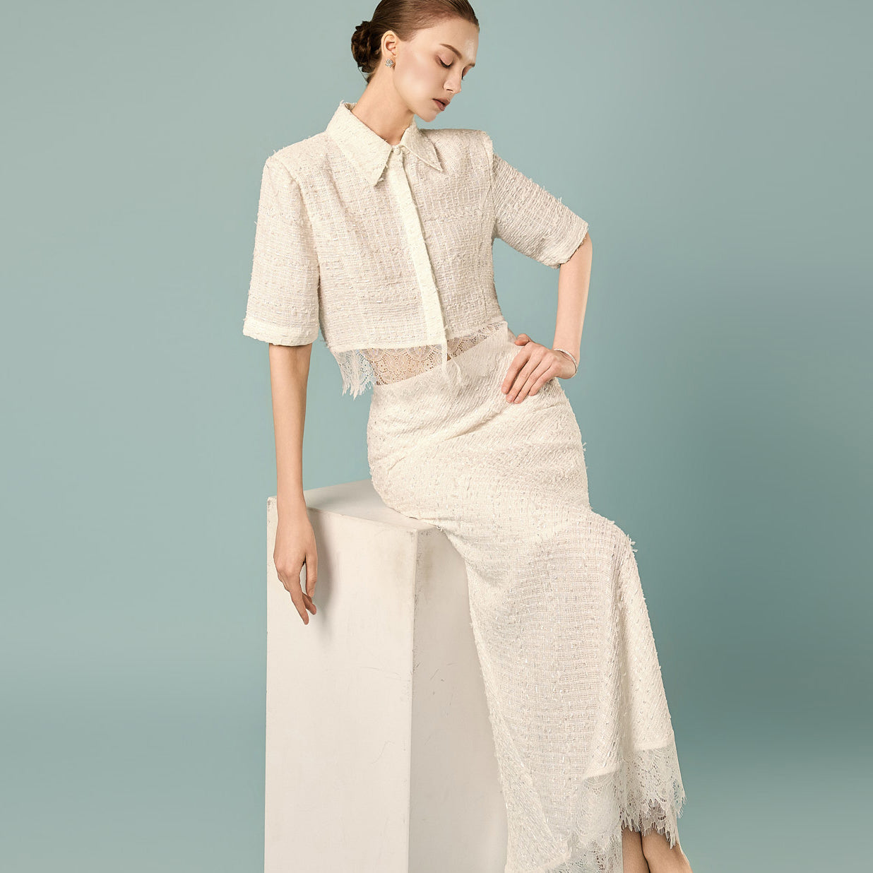 B3056 Tweed Blouse