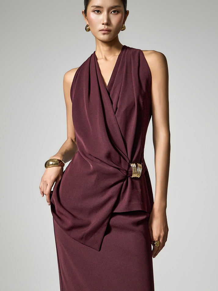 B9219 Drape Wrap Blouse