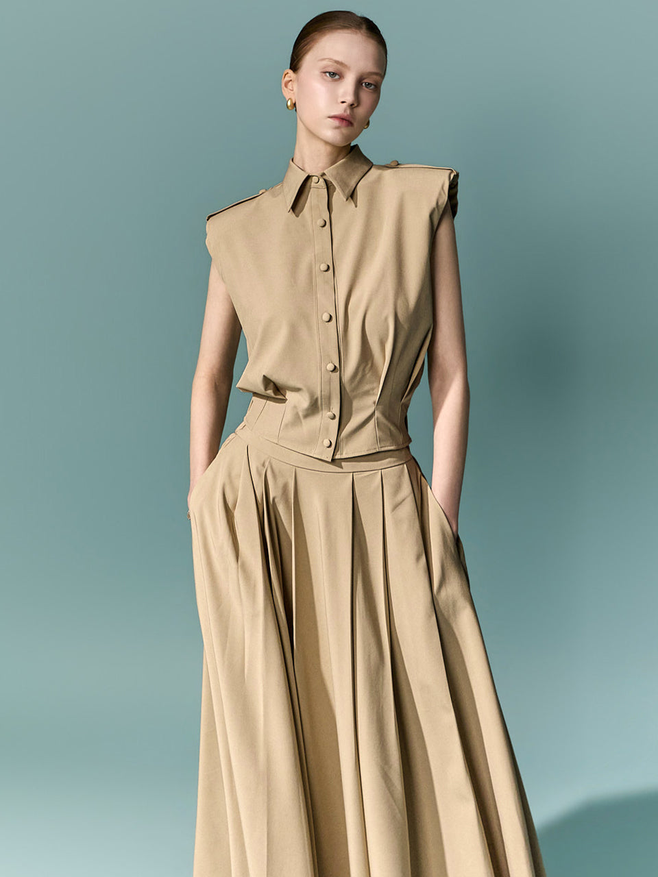 B3224 Button Banding Blouse