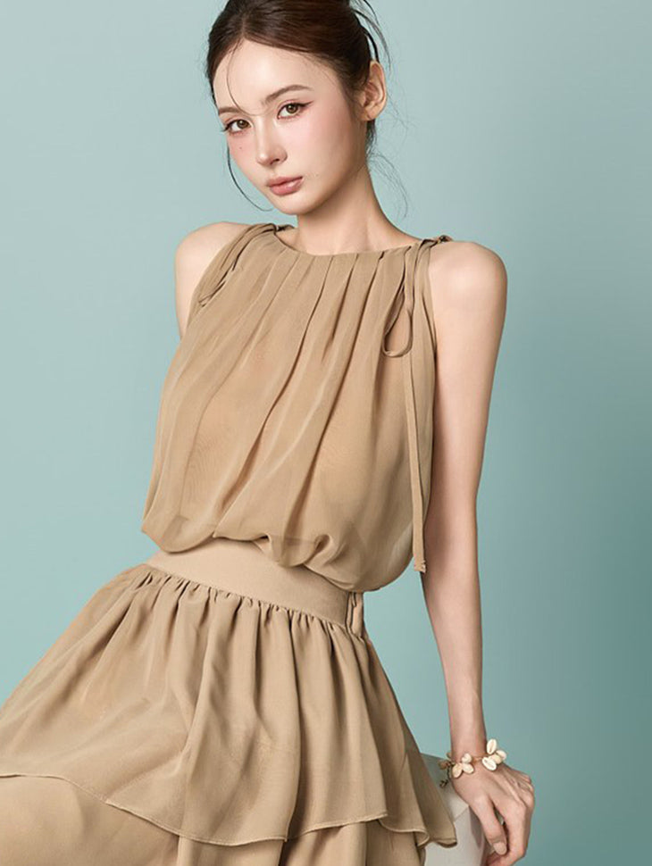 B3243 Shirred Drape Blouse