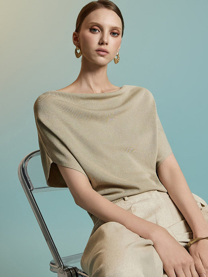 E3890 Cowl neck Knit Top