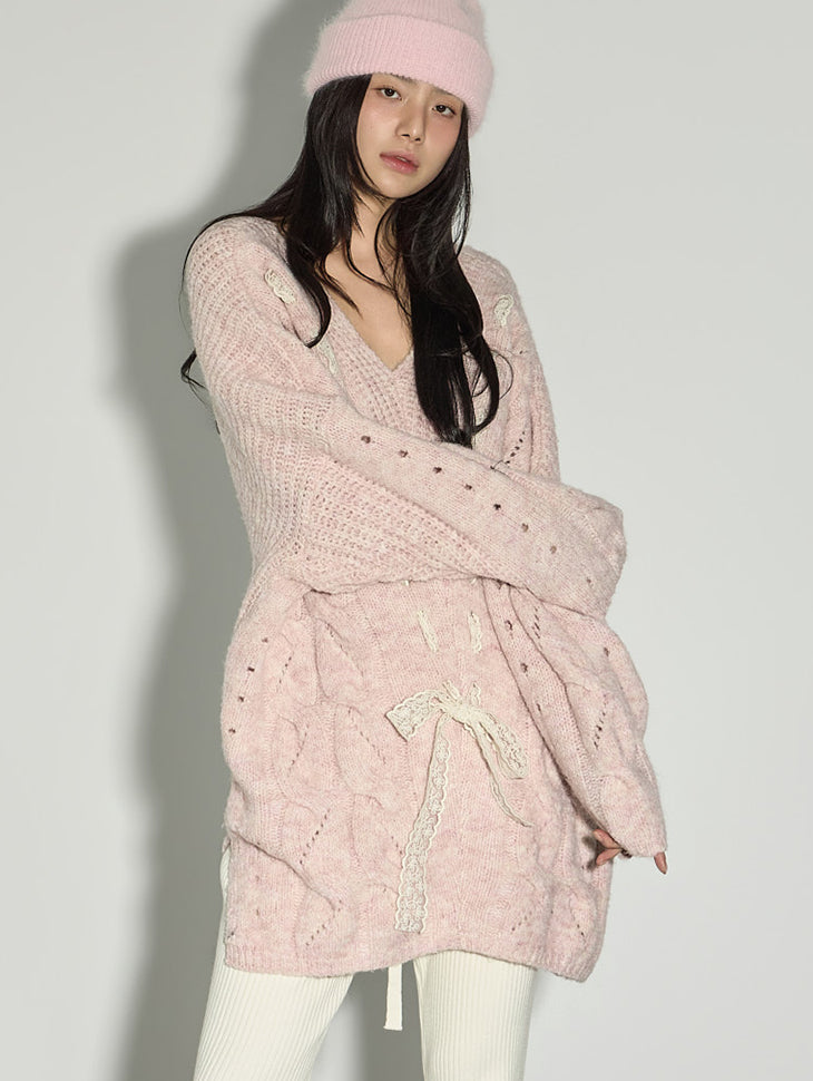 E4090 Cable Long Knit