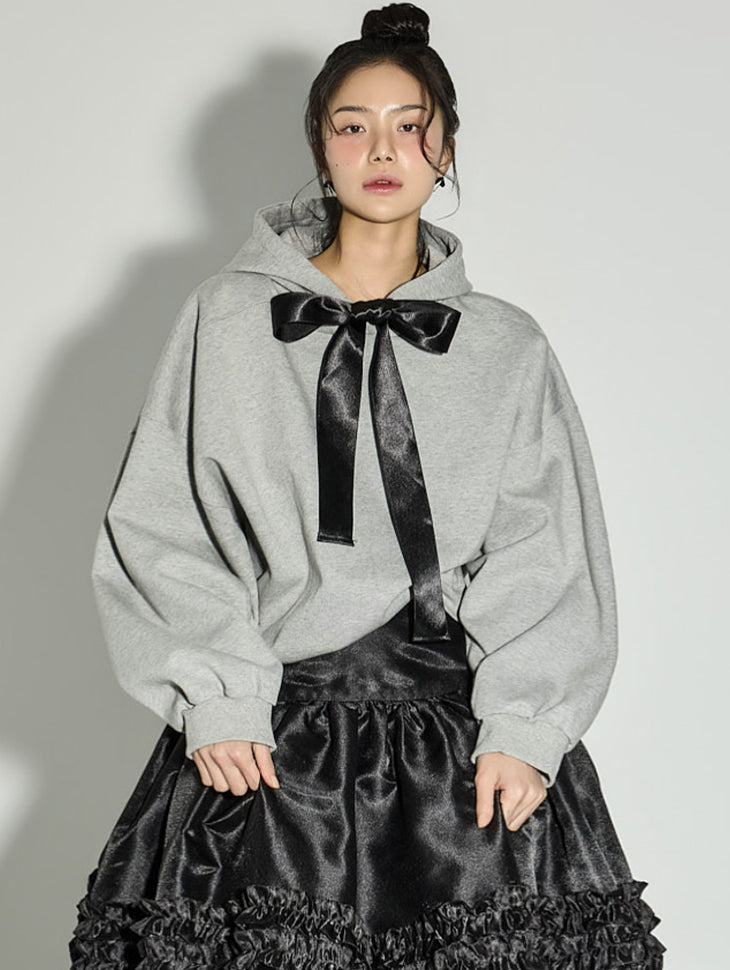 E4092 Satin Hooded Top