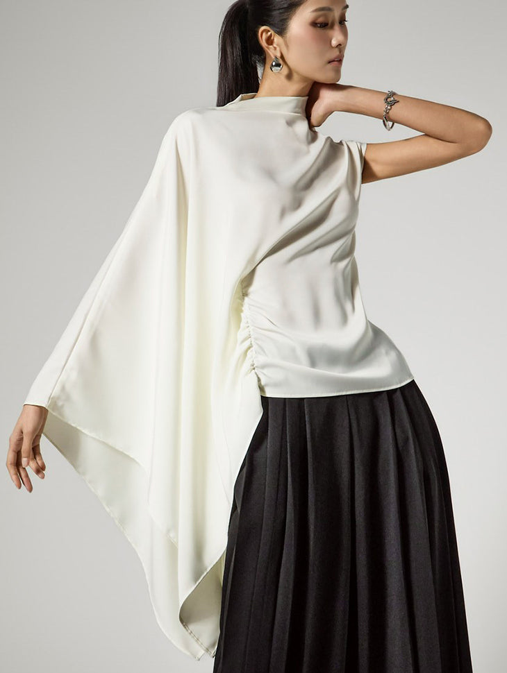 E4142 Side Shirring Drape Top