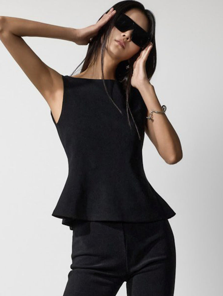E4284 Peplum Sleeveless Top