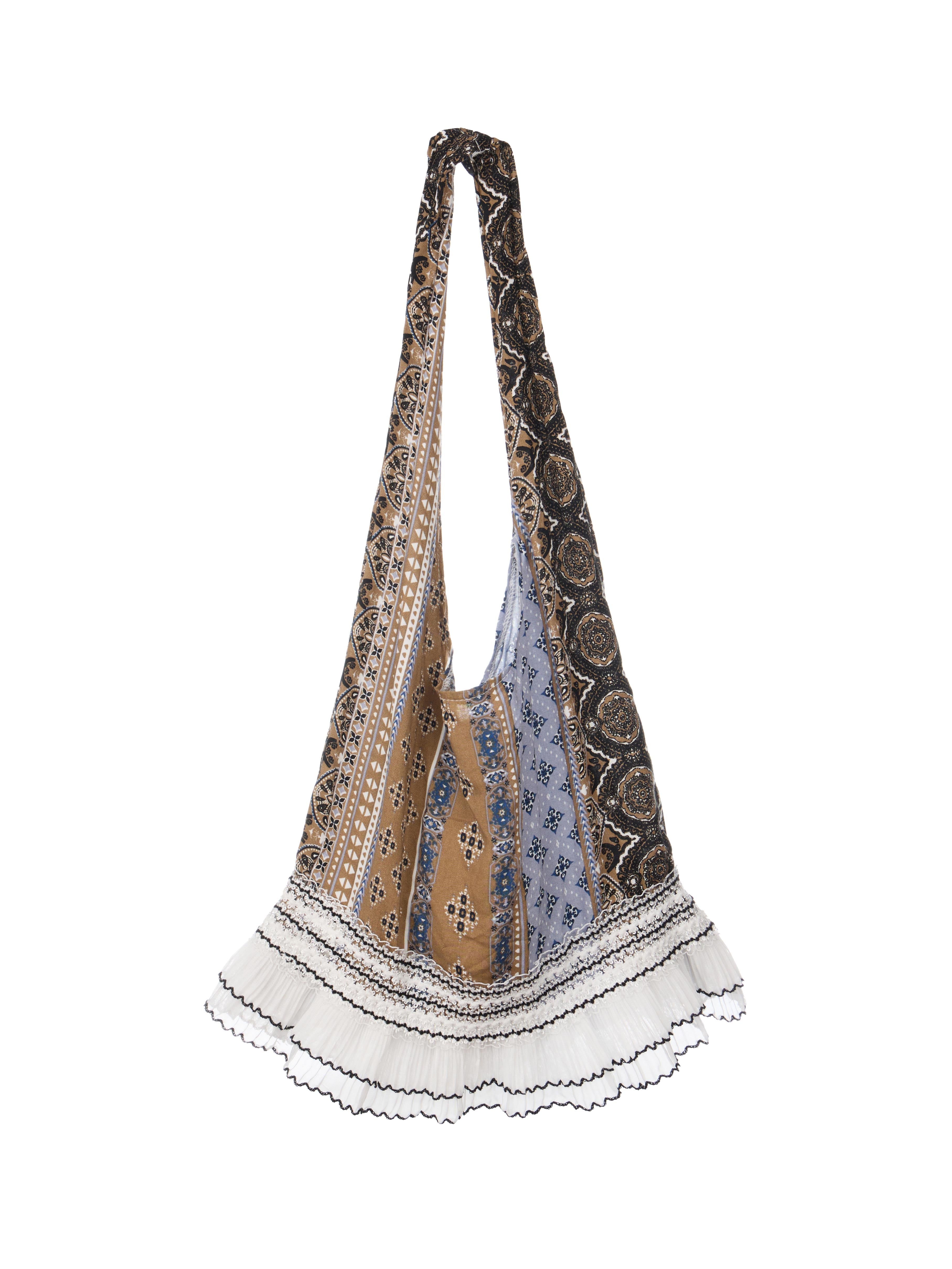 A-1744 pattern frill canvas bag