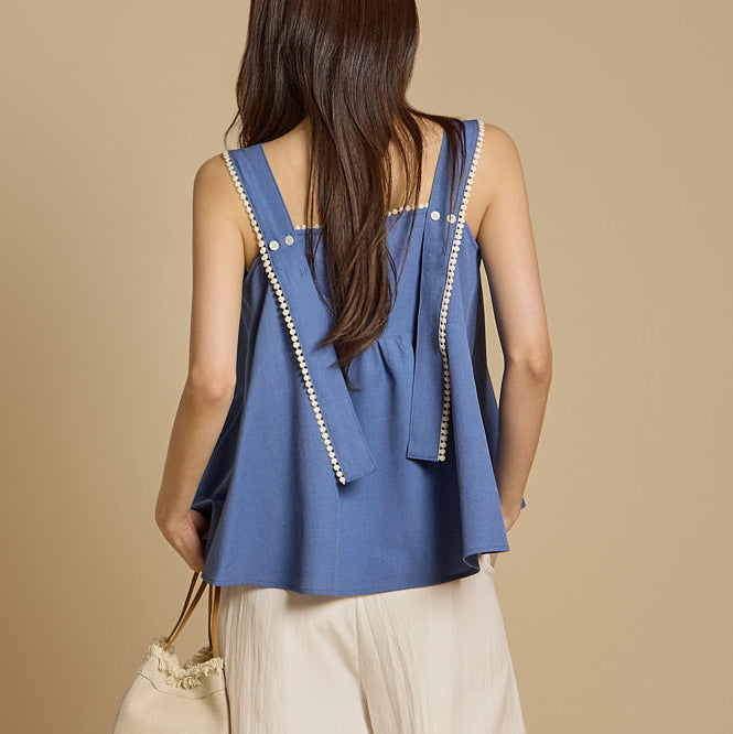 B3081 Square Neck Frilled Blouse