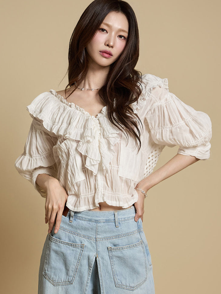 B3097 Frilled Blouse