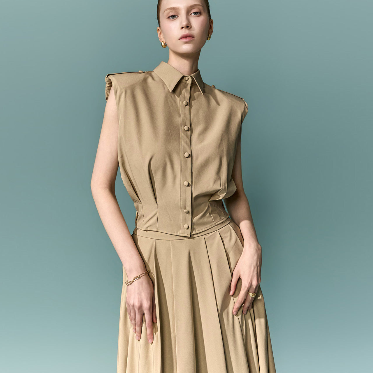 B3224 Button Banding Blouse