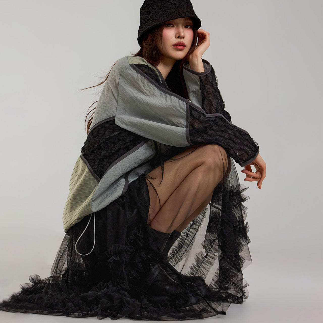 D5206 Frill Tiered Dress