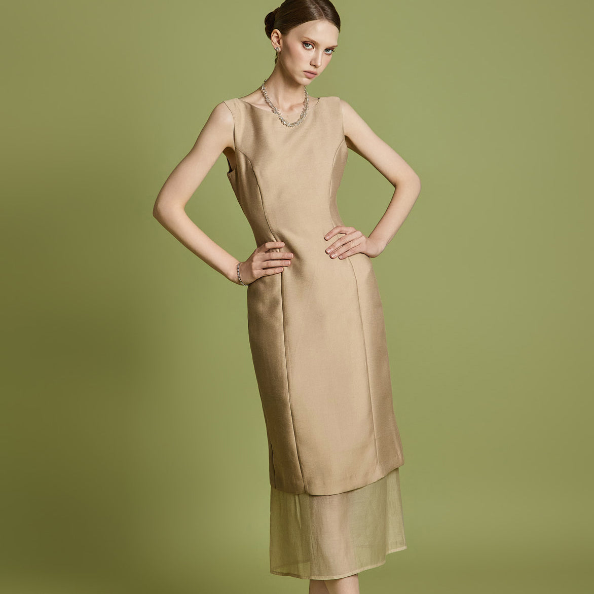 D5316 Chiffon Layered Dress