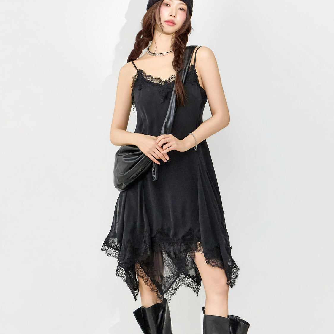 D5451 Lace Slip Dress