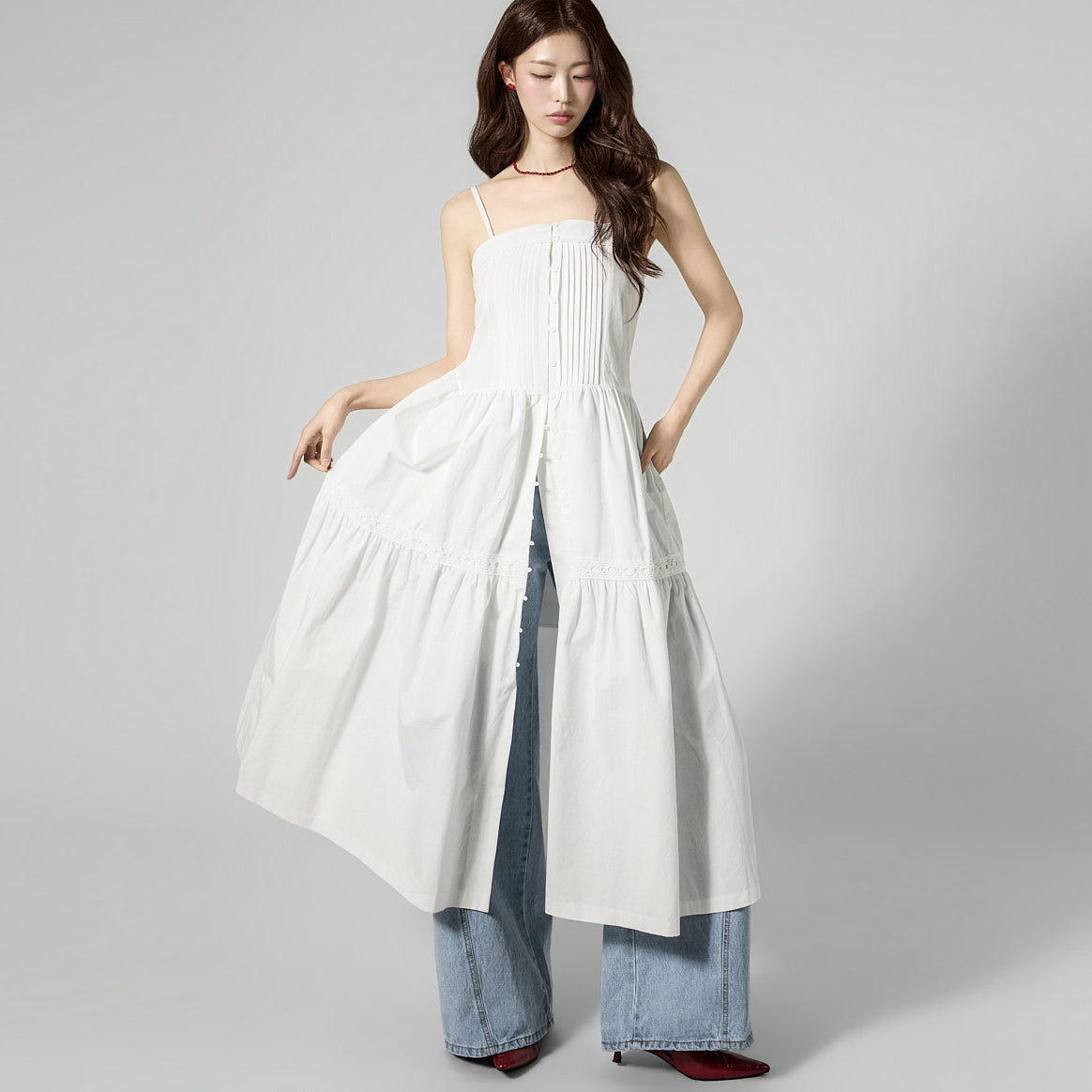 D5470 Bustier Button Dress