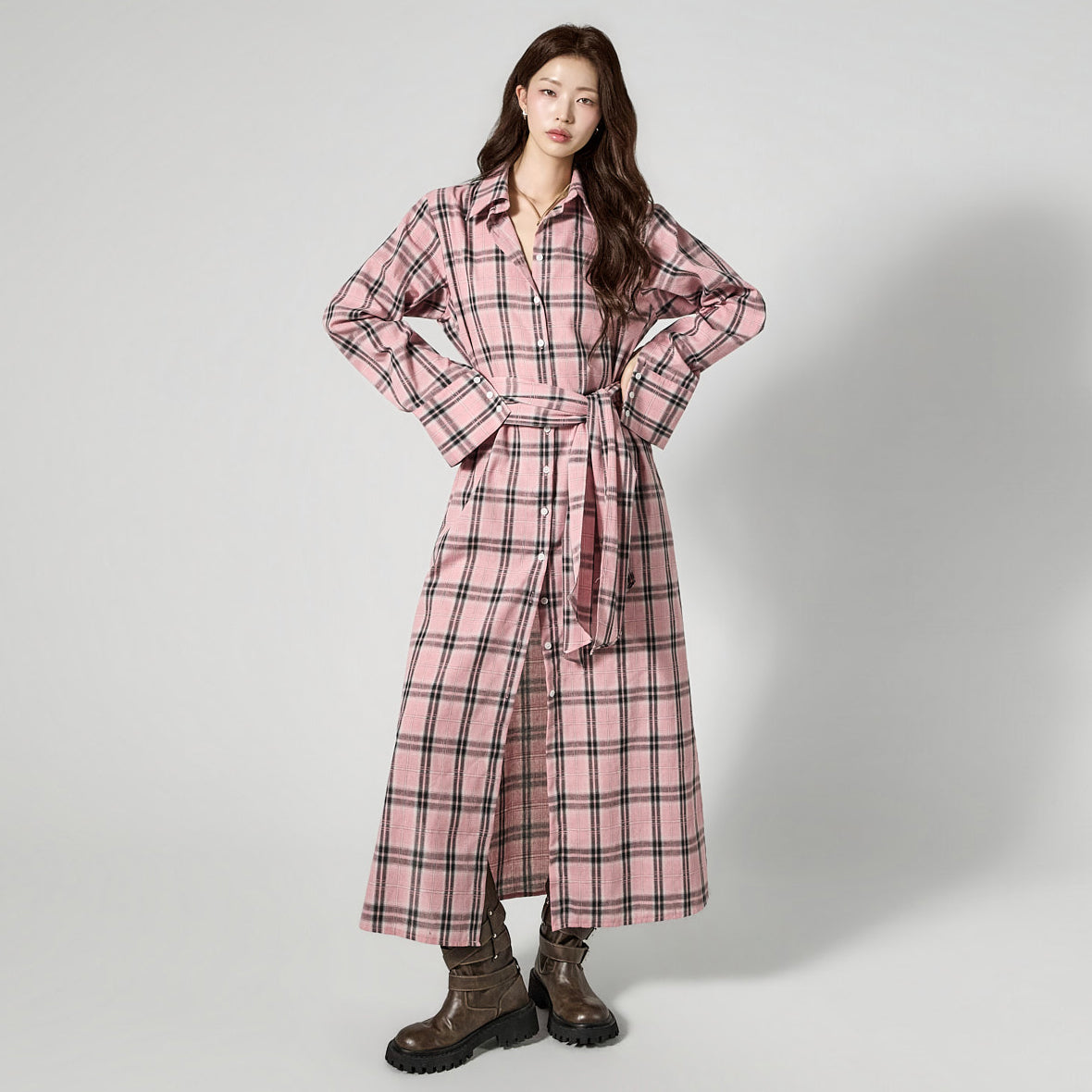 D5475 Strap Set Shirt Dress